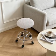 TOUMENY Stool Covers Round Bar Stool Cover, Elastic Band Seat Protector with Durable Imitation Silk Fabric, 11.81-14.17 Inch Waterproof Chair Cover for Kitchen Dining Bar Stools, Gray