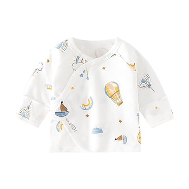 Pisexur Baby Hauts à Manches Longues Kimono à Boutons-Pression Latéraux Nouveau-Né pour Garçons, Filles, Bébé Unisexe 100 % Coton Biologique