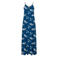 thumbnail image 4 of Pompotops Robes d'Été pour Femmes Décontractées Boho Imprimées à Bretelles Anneau Plage Longue Robe Maxi avec Poches, 4 of 5