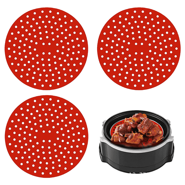 Reusable Silicone Air Fryer Liners 3 Pack, Easy Clean Air Fryer Accessories, Non Stick, AirFryer Accessory