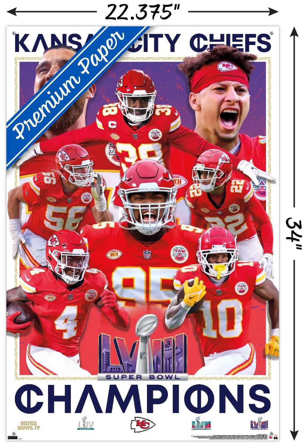 NFL Kansas City Chiefs - Super Bowl LVIII Champions Wall Poster
