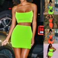 thumbnail image 1 of Femmes Crop Top Jupe Courte Bodycon Soirée Cocktail Partie Deux Pièces Ensemble Robe, 1 of 1