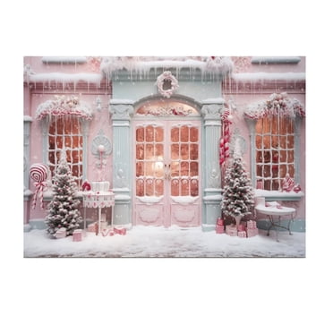 Christmas Tapestry Wall Hanging with Snow Scene and Tree Design – 100 in x 120 cm Vinyl Photo Background Cloth for Holiday Party Decor