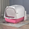 thumbnail image 2 of Toilette pour Chat Fermée et Couverte Bac à Litière pour Chat Bac à Litière avec Couvercle Litière pour Chat Rose, 2 of 8