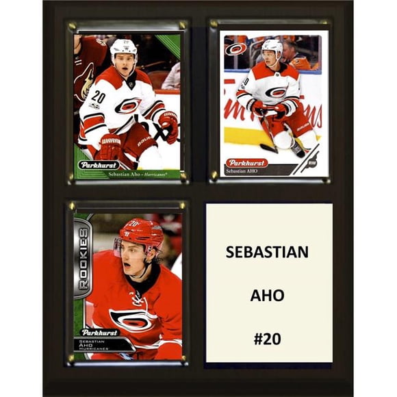 C&I Collectables 810AHO 8 x 10 Po. LNH Sebastian Aho Carolina Hurricanes Plaque Trois Cartes