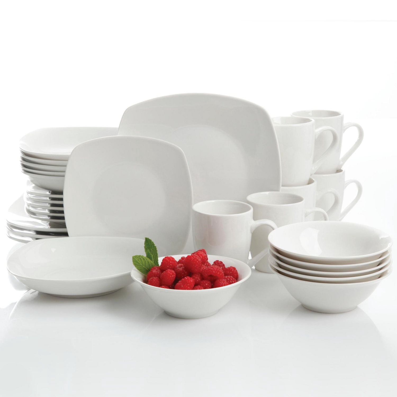 Gibson Home Hagen Service de table 30 pièces, service pour 6 personnes, blanc, céramique fine