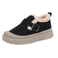 thumbnail image 1 of WLOELOEW Winter Fleece Lined Boots For Outdoor Wear Thick Sole Slip On Flock Material Us Size 7 Foot Length 9.65 Inch, 1 of 9