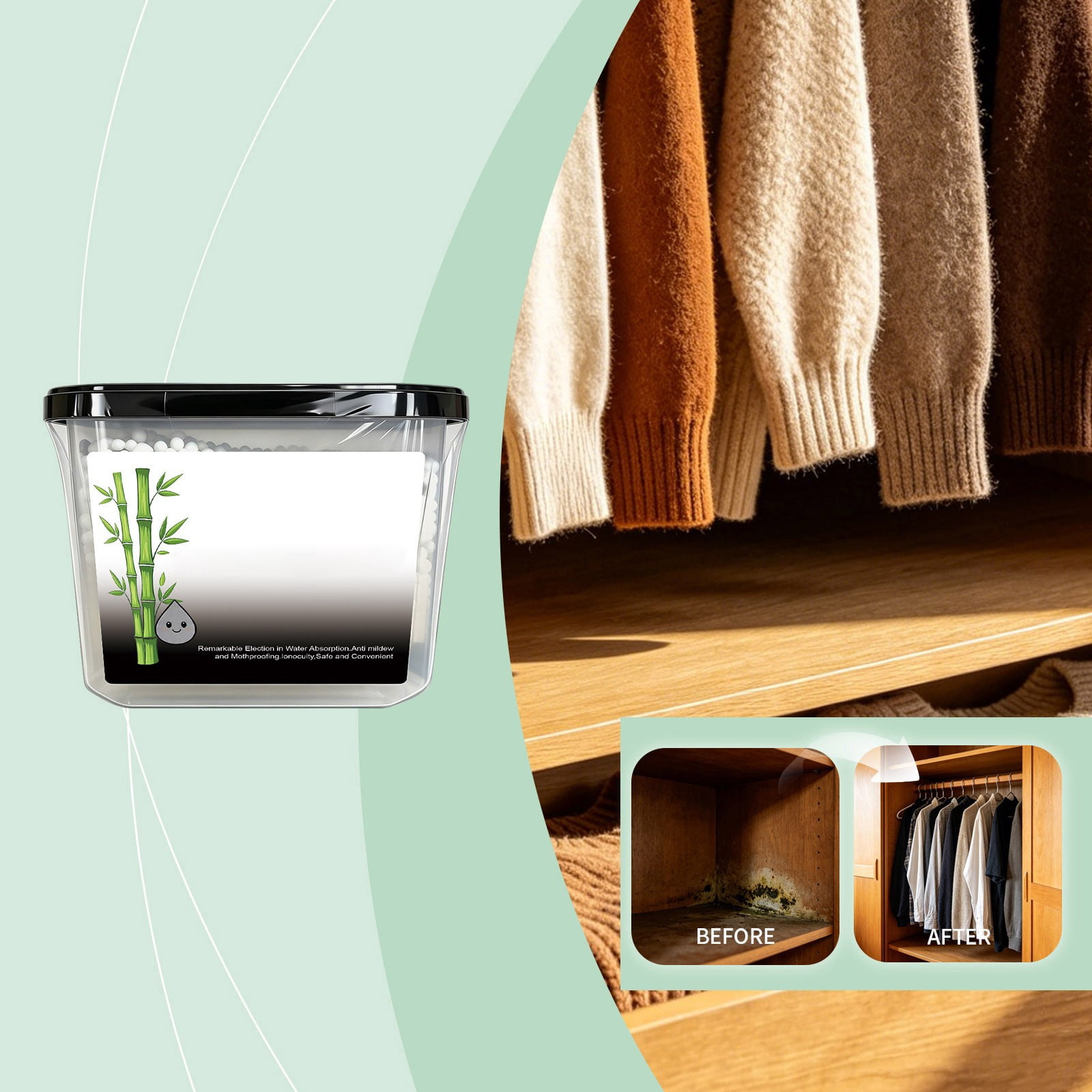 EGNMCR Dehumidification Box Wardrobe Home Removal Dehumidification Box Mild And Fresh Odor a dehumidifier