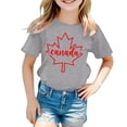 thumbnail image 4 of MEZZALL T-Shirt à Manches Courtes pour Filles, T-Shirt d'Été à Col Rond, T-Shirts Coupe Décontractée, Hauts Basiques, Gris, 3-4 Ans, 4 of 4
