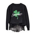 thumbnail image 2 of Levmjia T-Shirts pour Femmes de la Saint-Patrick Hauts Vert Trèfle Col Rond Imprimé Haut à Manches Longues Chandails, 2 of 4
