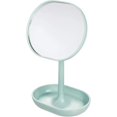 thumbnail image 2 of Jinsinto Makeup Mirror Small Round Plastic Bathroom Mirror Adjustable Standing Mirror with Makeup Or Jewelery Storage - Light Blue, 2 of 4