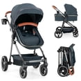 thumbnail image 1 of INFANS 2 in 1 High Landscape Convertible Baby Stroller, Newborn Reversible Bassinet Pram, Foldable Pushchair with Adjustable Canopy, Aluminum Structure, 5-Point Harness for Infant & Toddler, 1 of 9