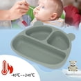 thumbnail image 3 of Suction Plate, Silicone Toddler Bear Shaped Baby Plate with Suction 3 Partition Design High Temperature Resistance Baby Plates for Dining Room, Kindergarten, 3 of 7