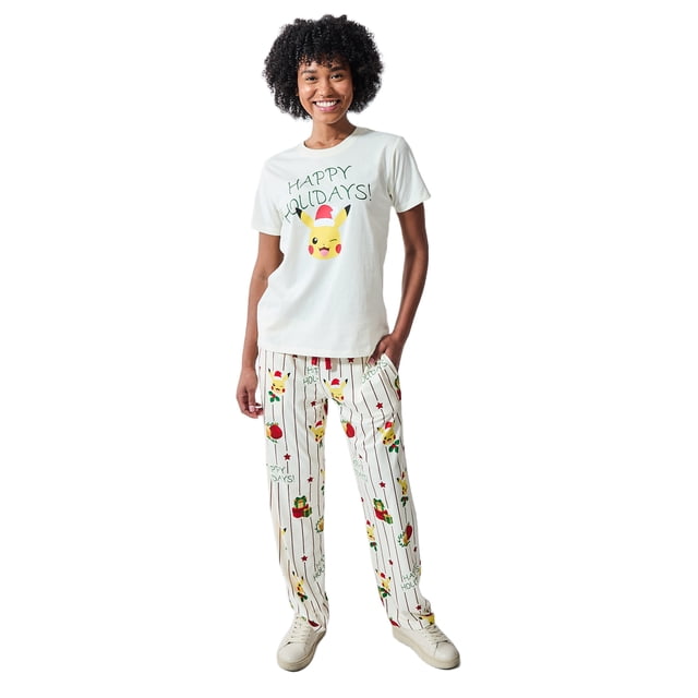 Pokemon Pikachu Happy Holidays Women’s 2-Pack Sleep Set-Large