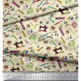 thumbnail image 2 of Soimoi Cotton Poplin Fabric Scissor,Buttons & Machine Sewing Print Fabric by The Yard 56 Inch Wide, 2 of 3