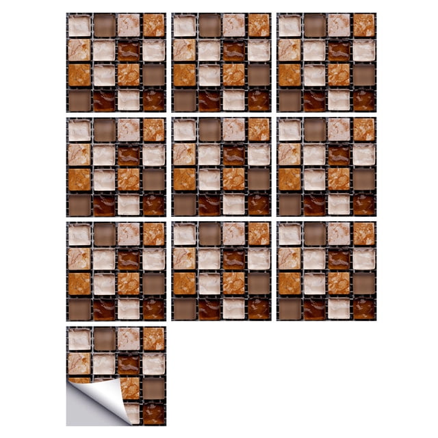Affordablo 2025 Adhesive Backsplash Clearance 1Set 10pc Self Adhesive Tile 3D Sticker Kitchen Bathroom Wall Sticker Decoration
