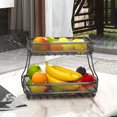 thumbnail image 4 of Amdohai 2 Tier Fruit Storage Basket Kitchen Countertop Organizer with Bold Carbon, 4 of 9