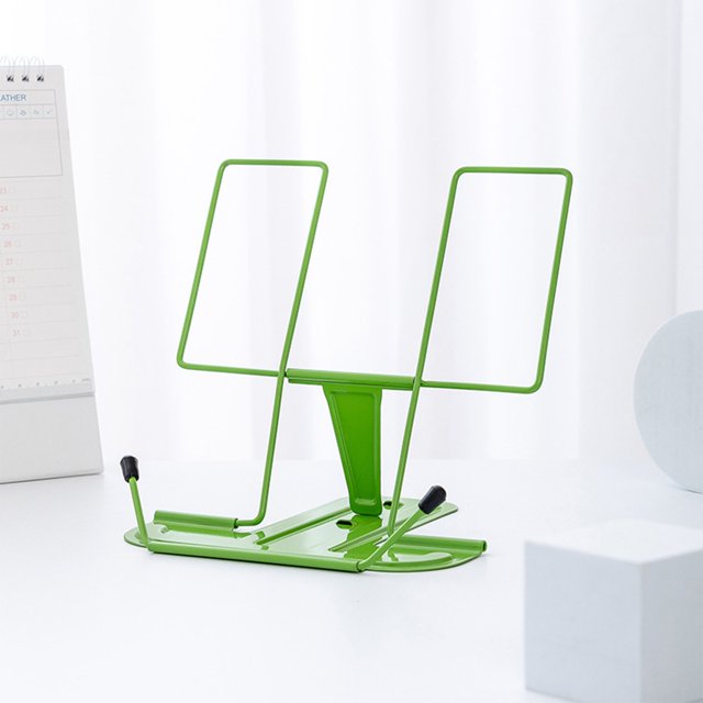Uscallm Portable Book Stand for Reading Foldable Metal Music Score Stand Adjustable Desktop Book Holder for Cookbooks Tablets Sheet Music