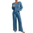 thumbnail image 1 of cfhntfmh Womens Pajama Sets Pajamas Spring Fall Long Sleeve Lounge Set with Long Pants Two Piece Soft Pjs Outfits, 1 of 7