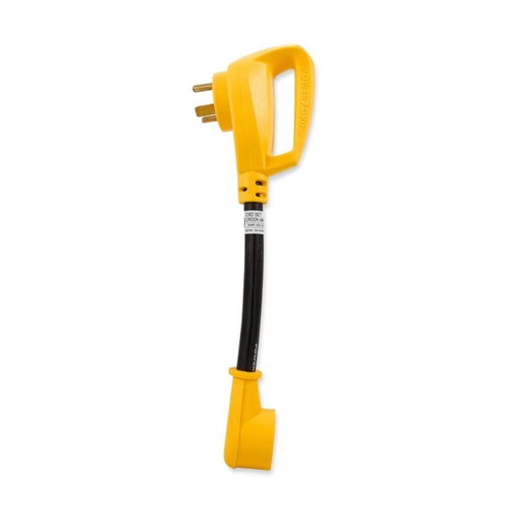 Camco Heavy-Duty RV Dogbone Electrical Adapter with PowerGrip Handle (30-Amp Male to 15-Amp Female, 12-Inch, 10/3 Gauge Wires)