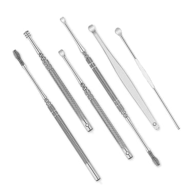 Amdohai Stainless Steel Ear Pick Set Curette Ear Wax Remover Spiral Spring Earpick Ear Cleaner