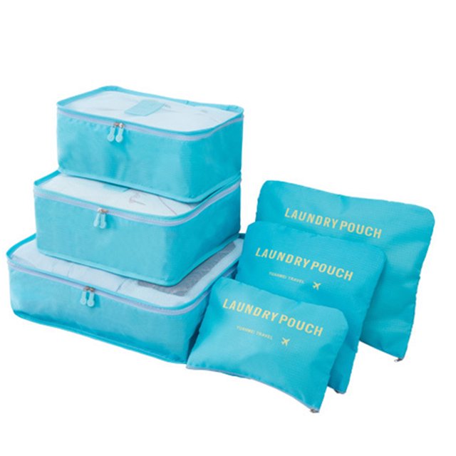 Cheers 6Pcs/Set Travel Waterproof Clothing Sorting Bag Packing Cube Luggage Organizer