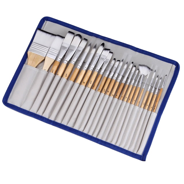 24PCS Paint Brushes Set Kit Artist Professional Paintbrush Round Brushes with Nylon Hair for Acrylic