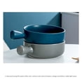 thumbnail image 2 of serony Ceramic Salad Bowl Handled Solid Color Adorable Washable Cute Home Breakfast Dinner Soup Fruit Bowls Tableware Green, 2 of 8