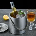 thumbnail image 4 of jifeng Seau à Glace avec Couvercle Confortable Poignée de Transport à Double Paroi pour Refroidir la Bière 2L, 4 of 9