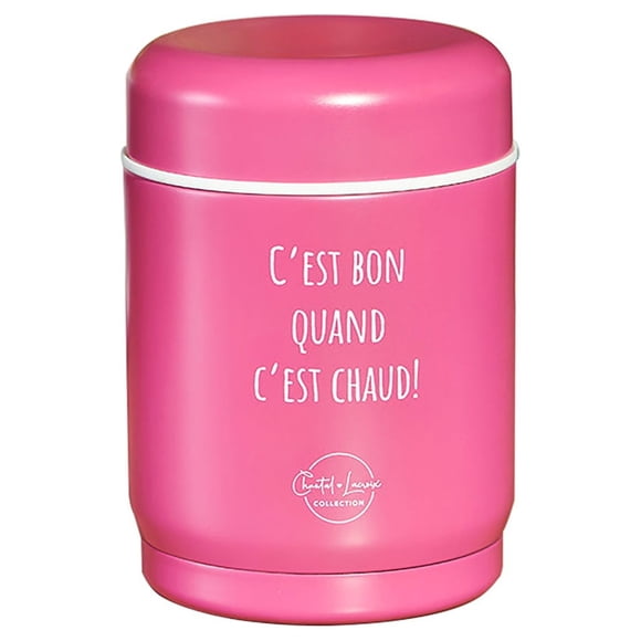 Chantal Lacroix - Contenant Isotherme en Acier Inoxydable « C'est bon quand C'est chaud », Capacité de 12 Oz, Rose