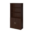 thumbnail image 1 of 36W 5 Shelf Bookcase with Doors in Mocha Cherry - Engineered Wood, 1 of 5