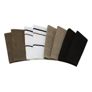 Mainstays 100% Cotton Dish Cloths, 8-Pack, Tan, 12 in x 12 in