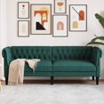 thumbnail image 1 of vidaXL Chesterfield Sofa 3-Seater Dark Green Fabric, 1 of 5