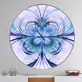 thumbnail image 2 of Designart « Motif de Fleurs Fractales Turquoise » Horloge Murale Moderne, 2 of 6