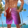 thumbnail image 3 of Cameland Large Size Shorts Men, Gradient Drawstring Elastic Waist Shorts Summer Casual Beach Quick Dry Shorts, 3 of 5