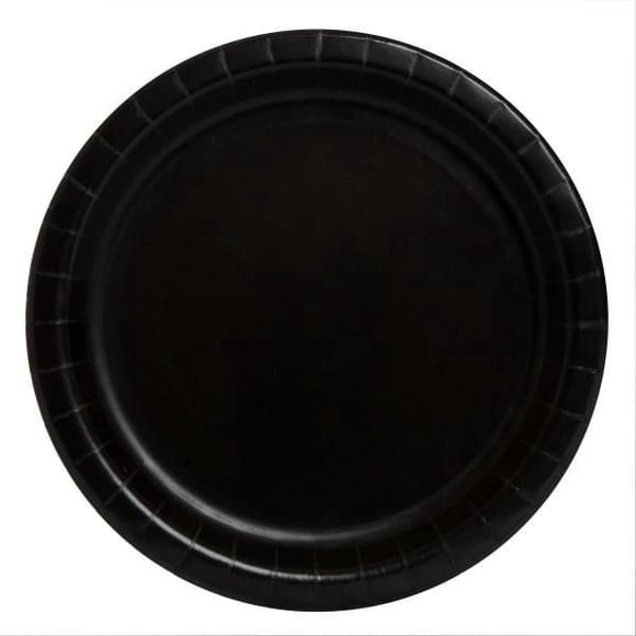 Unique Industries' Black Round 7" Dessert Plates, 24ct