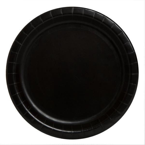 Unique Industries' Black Round 7" Dessert Plates, 24ct