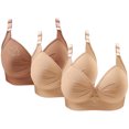 thumbnail image 1 of Bras for Women, 3PCS Womans Printing Gathered Together Large Size Daily Bra Underwear No Rims, 1 of 9