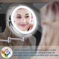 thumbnail image 2 of Wall Mounted Vanity Bathroom Bath Makeup Mirror with LED Swivel Folding Lighted 1X/5X Magnification Cosmetic Mirror, 2 of 10