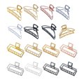 thumbnail image 2 of Pince à Griffe Style Simple Poignée Portative en Alliage Robuste Cheveux Exquis Géométriques Accessoires Barrettes pour Femmes Blanc/rectangle, 2 of 6