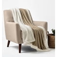 thumbnail image 2 of Beddora Luxury Flannel Sherpa Throw Blanket – 50” x 60” – Ultra-Soft & Warm – 450 GSM Plush Reversible Fleece – Cozy Winter Couch or Bed Blanket – Light Grey, 2 of 7