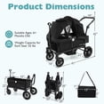 thumbnail image 3 of Gymax Poussette-Wagon pour 2 Enfants, Poussette Double à Pousser et Tirer avec Poignée Réglable, Noire, 3 of 10