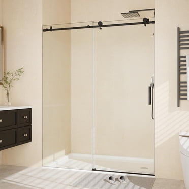 Premium Frameless Sliding Shower Door with 5/16" (8mm) Clear Tempered Glass for Modern Bathrooms