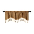 thumbnail image 2 of ZENGHUIJ Elegant Fringed Window Curtains Patterned Rod Panels Stylish Short Drapes For Home Decor, 2 of 6