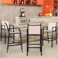 thumbnail image 4 of Costway 4 PCS Counter Height Stool Patio Chair Steel Frame Leisure Dining Bar Chair, 4 of 10