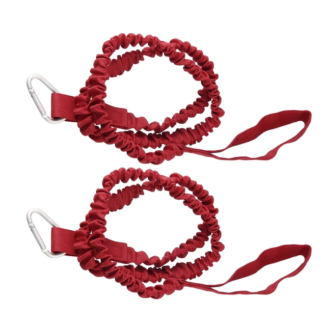 Unique Bargains 2pcs 37' Red Kayak Paddle Leash Elastic Rowing Boat Paddle Leash Safety Tools Stand Up Paddle Board Kayak Accessories
