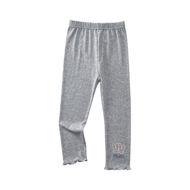 IROINID Deals Girls Pants Summer Pants Capri Big Rabbit Decorative Elastic Thin Children's Pants,Gray