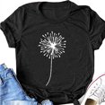 thumbnail image 3 of T-shirts pour Femmes Manches Courtes Imprimé Tee Ample Col Rond Blouse Tops d'Été pour Femmes Noir TTG, 3 of 5