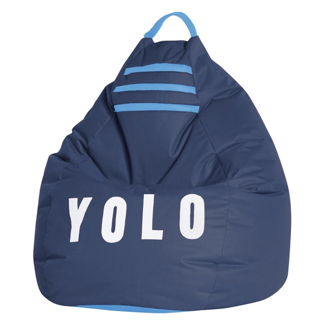 Gouchee Home Yolo Navy Bean Bag Chair – Water-Repellent Oxford Polyester with Polystyrene Bead Filling, Suitable for Adults and Teens, Lightweight & Portable Seating for Dorm, Living Room or Playroom