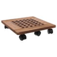 thumbnail image 1 of 1Pc Movable Flowerpot Tray Wooden Plant Pot Tray Hollow-out Tray with Casters, 1 of 8